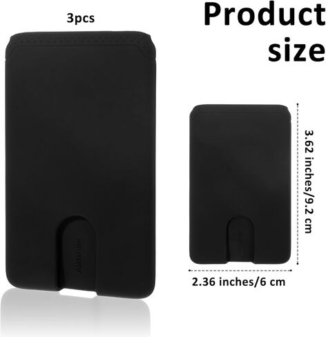 3 Packs Cell Phone Card Holder for Back Stick On Wallet Credit Card ID Case Silicone Phone Case Card Pouch Sleeve Self Adhesive Phone Accessories 3.62 × 2.36 Inch Compatible with Most Phones in Kuwait