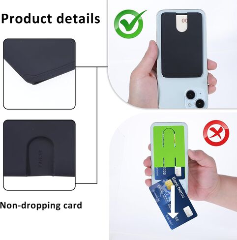 3 Packs Cell Phone Card Holder for Back Stick On Wallet Credit Card ID Case Silicone Phone Case Card Pouch Sleeve Self Adhesive Phone Accessories 3.62 × 2.36 Inch Compatible with Most Phones in Kuwait