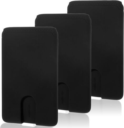 3 Packs Cell Phone Card Holder for Back Stick On Wallet Credit Card ID Case Silicone Phone Case Card Pouch Sleeve Self Adhesive Phone Accessories 3.62 × 2.36 Inch Compatible with Most Phones in Kuwait