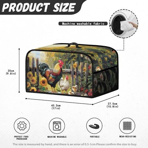 Chicken Field Crock for Pot Cover Dust Cover 6 7 8 qt Washable Appliance Cover Oval Slow Cooker Cover Dustproof Kitchen Decor Assecories Protective Covers in Saudi Arabia