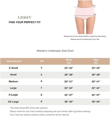 LIQQY Women's 4 Pack Combed Cotton Lace Coverage Full Rise Seamless Brief Panty Underwear in Saudi Arabia