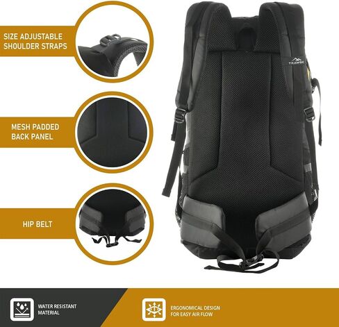 ALPHA 50 Litre Travel Backpack Water Resistant Daypack Bag for Cycling Trekking Hiking Camping for Men & Women, Yellow in Saudi Arabia
