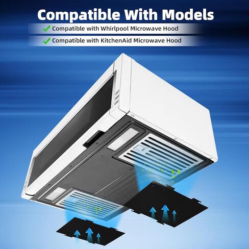 6 حزمة مرشحات هواء الفحم المنشط متوافقة مع Kitchenaid و Whirlpool على نماذج محرك Microwave Range YKMLS311 YWML55011 WML75011 in Kuwait