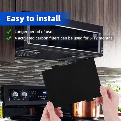 6 حزمة مرشحات هواء الفحم المنشط متوافقة مع Kitchenaid و Whirlpool على نماذج محرك Microwave Range YKMLS311 YWML55011 WML75011 in Kuwait