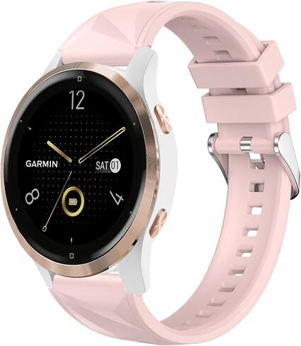 18mm Quick Release Watch Bands Compatible for Garmin Vivoactive 4S/Vivomove 3S/Venu 3S/Venu 2S, Sport EasyFit Silicone Replacement Bands for Forerunner 255S/255S Music/265S in Saudi Arabia