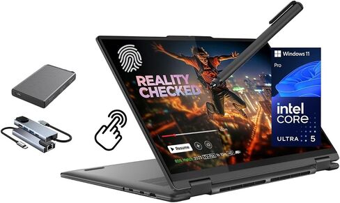 Lenovo Yoga 7 7i 2-in-1 lactop touchcreen laptop ، 14 "2K IPS ، Intel Ultra 5 125U (Beats I7-1355U) AI Boost NPU ، 16GB RAM ، 512GB SSD + 500GB DRIV المحترف in Saudi Arabia