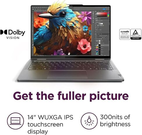 Lenovo Yoga 7 7i 2-in-1 lactop touchcreen laptop ، 14 "2K IPS ، Intel Ultra 5 125U (Beats I7-1355U) AI Boost NPU ، 16GB RAM ، 512GB SSD + 500GB DRIV المحترف in Saudi Arabia