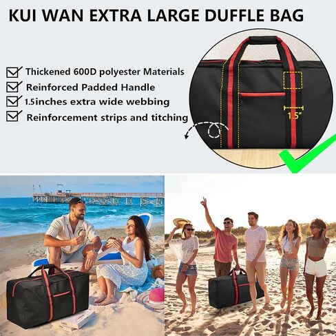 24.8 " Travel Bag, Gym Bag for Men Women, Weekender Overnight Bag 60L Duffle Bag for Traveling with Trolley Sleeve Wet Pocket in Kuwait