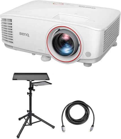 BENQ TH671ST WUXGA Full HD Home Entertainment DLP Projector للألعاب مع رمي قصير ، حزمة 3000 لومن مع حامل كمبيوتر محمول وعلاج التبعي ، HDMI 2.0 كابل in Kuwait