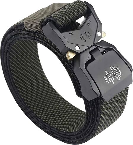 Elastic Belts for Men Women, Tactical Nylon Canvas Belt Military Stretch Belts with Quick Release Buckle 1.5 Inch in Saudi Arabia