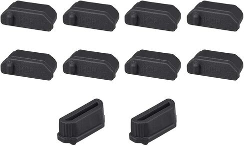 UXCELL 10pcs محاذاة ميناء غلاف السيليكون المضاد للتراب للمنفذ الإناث 11mmx1.3mm أسود in Saudi Arabia