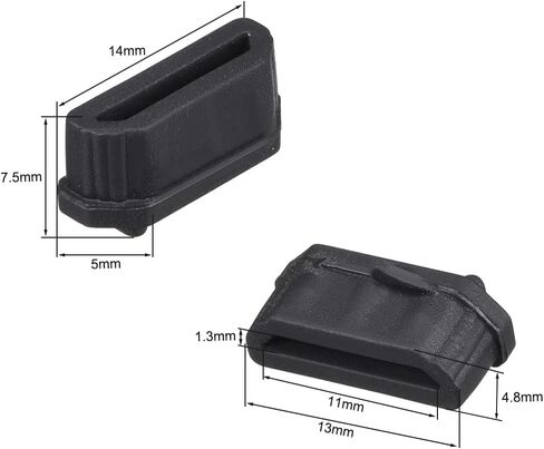 UXCELL 10pcs محاذاة ميناء غلاف السيليكون المضاد للتراب للمنفذ الإناث 11mmx1.3mm أسود in Saudi Arabia