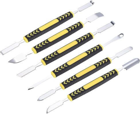 MECCANIXITY 6pcs Metal Spudger Set Mini Crowbar Flat Head Stainless Steel Pry Bar Opening Tools for Mobile Phone Disassembly Repair in Saudi Arabia