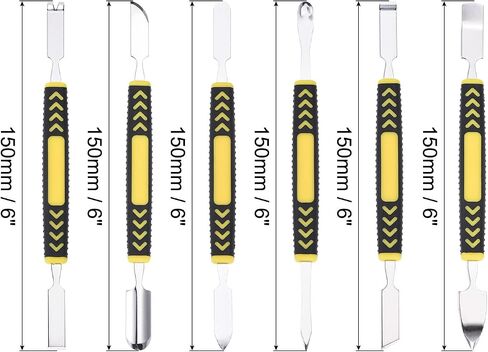 MECCANIXITY 6pcs Metal Spudger Set Mini Crowbar Flat Head Stainless Steel Pry Bar Opening Tools for Mobile Phone Disassembly Repair in Saudi Arabia
