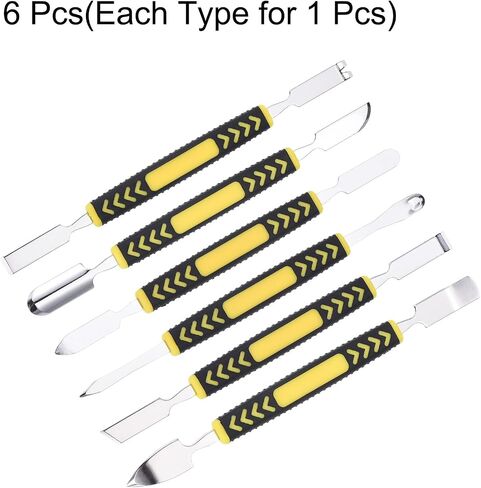 MECCANIXITY 6pcs Metal Spudger Set Mini Crowbar Flat Head Stainless Steel Pry Bar Opening Tools for Mobile Phone Disassembly Repair in Saudi Arabia