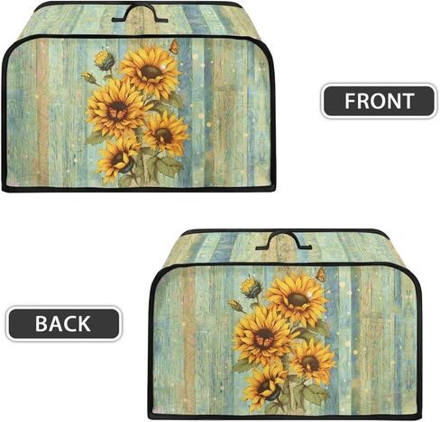 Green Slow Cooker Dust Cover Oval Shield Your Kitchen Appliances, Portable Slow Cooker Cover with Mesh Pocket and Handy Handle, Striped Sunflower in Kuwait