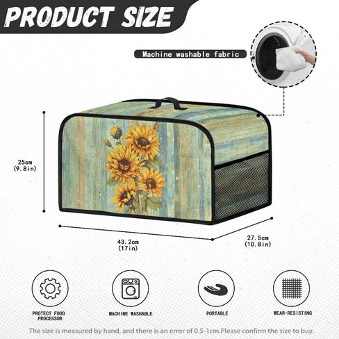 Green Slow Cooker Dust Cover Oval Shield Your Kitchen Appliances, Portable Slow Cooker Cover with Mesh Pocket and Handy Handle, Striped Sunflower in Kuwait