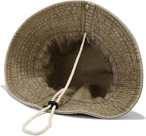 Unisex Cotton Boonie Hat Summer Outdoor Packable Fishing Bucket Hat Beach Sun Hat with String for Women Men in Saudi Arabia
