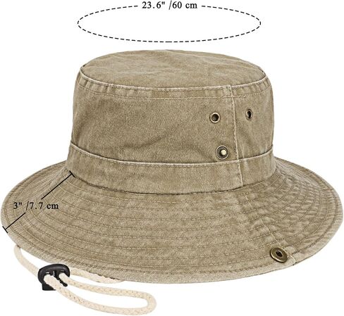 Unisex Cotton Boonie Hat Summer Outdoor Packable Fishing Bucket Hat Beach Sun Hat with String for Women Men in Saudi Arabia