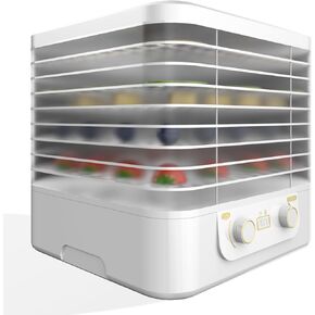 Food Dehydrator Machine with 5 PP Drying Trays for Home, Meat Dryer Machine with Temperature Control and Adjustable Timer, Food Dehydration Machine for Jerky Fruit Herbs Veggies