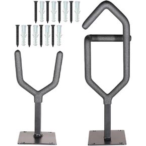 Two-Piece Vertical Gun Rack for Wall: Enhanced Gun Storage & Display, Secure Wall-Mount Rifle Rack with PVC Rubber Hooks, Heavy-Duty Carbon Steel with Spray & Dip Coating Finish (1 Set)