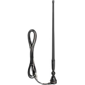Rubber Antenna AM/FM for Car, RVs, Boat - 14" with 72" Cable, 180-degree Swivel Base