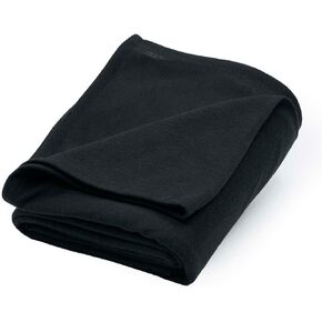 Brookstone Travel Blanket - 2 in 1 Warm Soft Fleece Travel Blanket with Carrying Pouch - Compact Travel Car Airplane Blanket, Black Foot Pocket