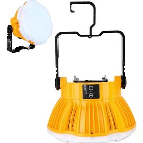 2400LM LED Camping Lantern Light for Dewalt 18V 20V MAX Battery, 3 Adjustable Brightness Cordless Portable LED Work Light Floodlight with Hook for Tent Jobsite Ceiling Light(No Battery)