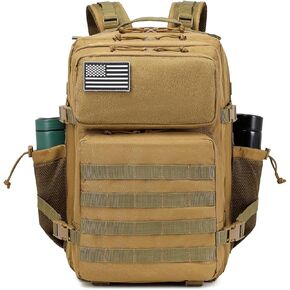 Imyth Tactical Military Backpack for Men and Women 25L/35L/45L 3 Day Assault Rucksack Molle Backpacks with Bottle Holder,khaki