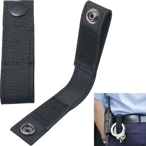Nylon Belt Mount Buckle with Snap Handcuff Belt Holder Handcuff Quick Release Hook Shipment Outdoor Tactical Belt Hook Buckle for Duty Belt Law Enforcement Officers Security Officers Black