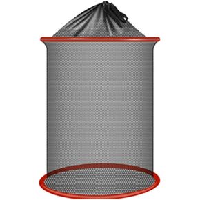 Foldable Floating Fish Basket, Portable Fishing Net for Live Caught Fish Collapsible Mesh Fabric Fish Basket Coated Fishing Net Cage for Outdoor Fishing Small One Size