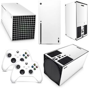 GNG White Skins Compatible with Xbox Series X Console Decal Vinal Sticker + 2 Controller Set