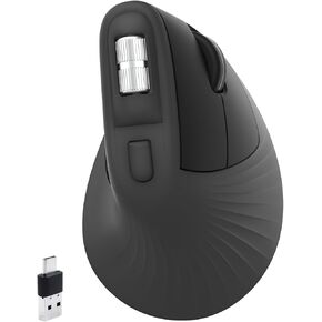 Wireless Ergonomic Mouse, 2.4GHz Wireless Vertical Mouse, Horizontal Scroll Wheel, 7 Buttons, 3 DPI Adjustable, Quiet Clicks, Compatible with Windows/Mac OS, PC, Computer, Desktop, Notebook