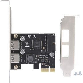 U3055V PCIE to USB 3.0 Riser Card, PCIE USB 3.0 5Gbps Front 19/20Pin Panel Socket Expansion Card Compatible with 7 8 8.1 10 11 and More, 500MBs