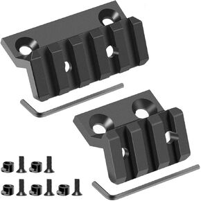 45° Keymod Offset Rail Mounts, 3 Slot 5 Slot Aluminum 45 Degree Offset Light Optic Sight Picatinny Rail Mount Section for Keymod - 2 Pack