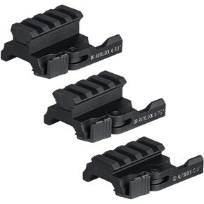Picatinny Rail 0.5/0.75/0.83 inch Riser Mount, QD Quick Release/Detach Adapter, Low Profile Picatinny/Weaver Rail Red Dot Sights and Optics, 4 Slots