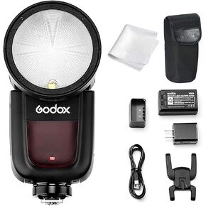 Godox V1-S Flash for Sony, 76Ws 2.4G TTL 1/8000 HSS, 480 Full Power Shots, 1.5s Recycle Time, 2600mAh Lithium Battery,V1S for Sony A7IV A7III A7RIII A7RII A7C A6400 A6000 A9 A77 A350