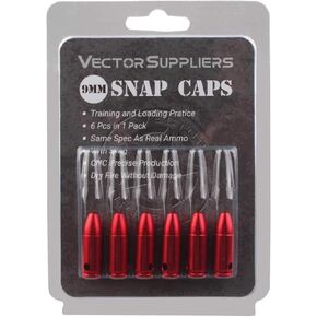 Vector Optics 9mm Snap Caps,Trainning Dummy Round Snap Caps 9mm Luger 6pcs