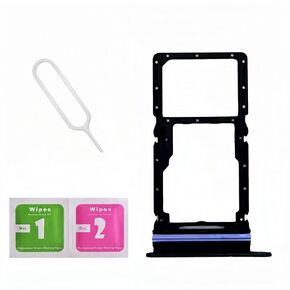 Galaxy A16 4G Dual SIM Card Tray Slot Holder Replacement for Samsung Galaxy A16 4G SM-A165M/DSN with Sim Card Tray Open Eject Pin and SD Card Tray Black