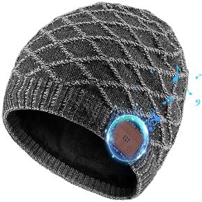 Bluetooth Beanie for Men, Wireless Headphones for Bluetooth Hat, Winter Knit Music Hat, Unique Tech Gifts Stocking Stuffer