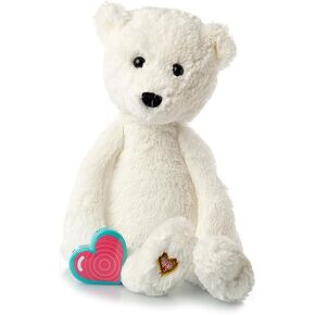 MBHB Digital Voice Recorder Stuffed Animal w/20 Second Recorder, Capture Baby's Heartbeat During Pregnancy + Ultrasound for Baby Showers, Registry, Birthdays, New Mom Gift, Vintage, White