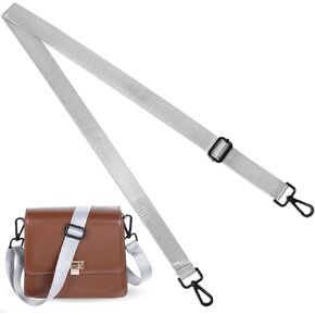 Thinp Shoulder Strap 45 Inch Adjustable Wide Guitar Straps Adjustable Replacement Belt Sturdy Soft Universal Replacement with Swivel Hooks Crossbody Bag Strap for Handbags Laptop Messenger Bag -Grey