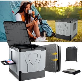 Portable Toilet For Adults - Foldable Camping Toilet With 30L Capacity, Load-Bearing 330 Lbs ，Suitable For All Ages, Portable Potty For Camping, Car/Road-Tripping