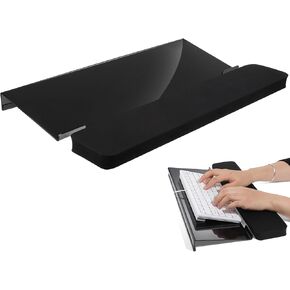 Computer Keyboard Stand, Keyboard Riser for Easy Typing, Ergonomic Keyboard Wrist Rest with Anti-Slip Base, Comfortable Keyboard Holder with Wrist Pad for Office Desk, Home, School (Black)
