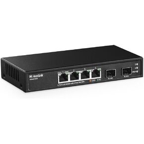 MokerLink 8 Port 2.5Gigabit Ethernet Switch with 10G SFP Slot, 8 x 2.5G Base-T Ports Compatible with 10/100/1000Mbps, Metal Unmanaged Fanless Small Network Switch