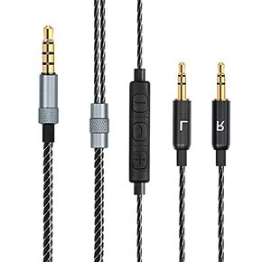Alitutumao Sol Republic Replacement Audio Cable Aux Cord Wire with Inline Mic Remote Volume Control Compatible with Sol Republic Master Tracks HD V8 V10 V12 MFI X3 Ultra XC Headphones, Black