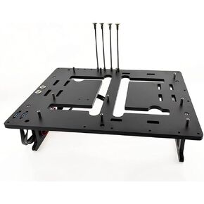 EDIY Open Air ATX PC Frame HTPC Water Cooling Test Bench Aluminum Case Bare Overclocking DIY Computer Support Graphics Card, Black