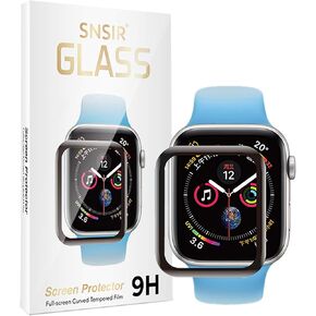 Screen Protector 42mm for Apple watch Series 3/2/1 [2 Pack] [Tempered Glass] Full Coverage Protective Foil 9H 2.5D (Black 42mm)