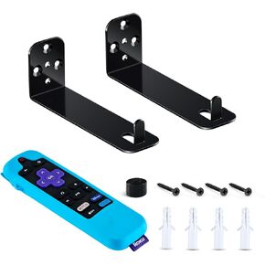Universal Soundbar Wall Mount for Roku Streambar SE, Sturdy Soundbar Holder for Roku SE, with Luminescent Remote Silicone Cover