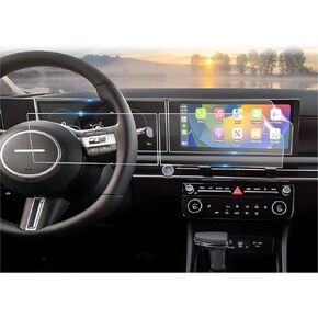 (4Pcs) 2024 2025 Sonata Screen Protector for Hyundai Sonata 12.3" Center Navigation Screen+Dashboard Touchscreen Cover for Sonata 2024 2025 (S, SEL, SEL Convenience, N Line) Accessories Split 4Pcs Nano Film